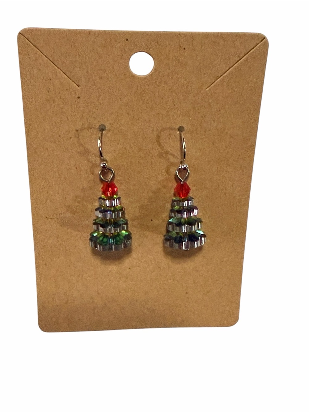 Handmade Green Crystal Tree Dangle Earrings - Women Jewelry